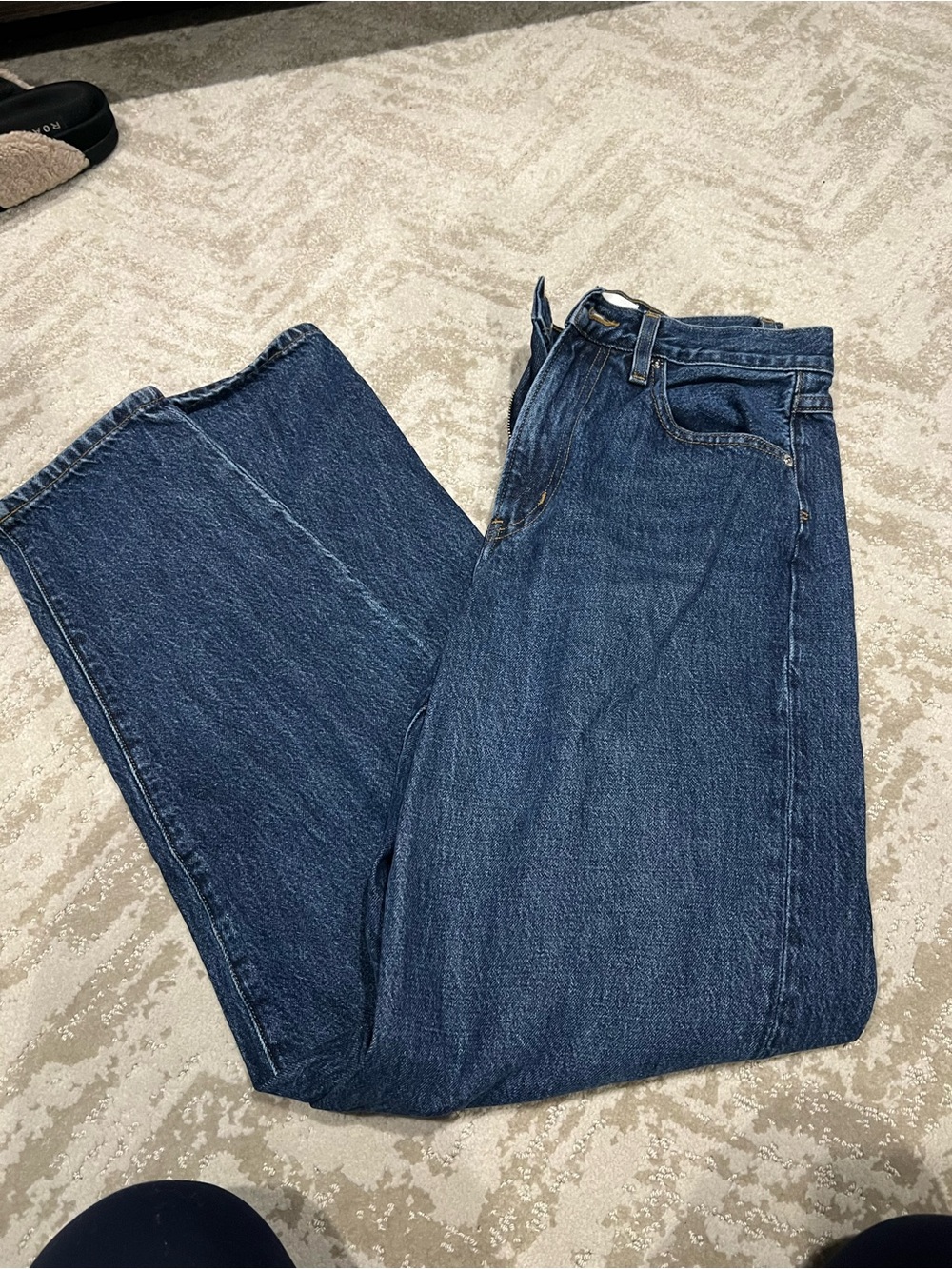 Frame Denim Narrow High-Rise Straight Jeans - Dark Blue - Picture 3 of 5